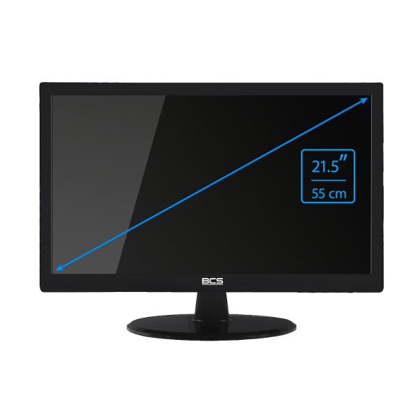 BCS-M2202 Monitor kolorowy LED posiada 22-calowy ekran o proporcji obrazu 16:9 i wysokiej rozdzielczości FullHD